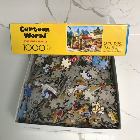 Buffalo Jigsaw Puzzle 1000 Pieces Cartoon World Pine Road Service - Picture 3 of 7